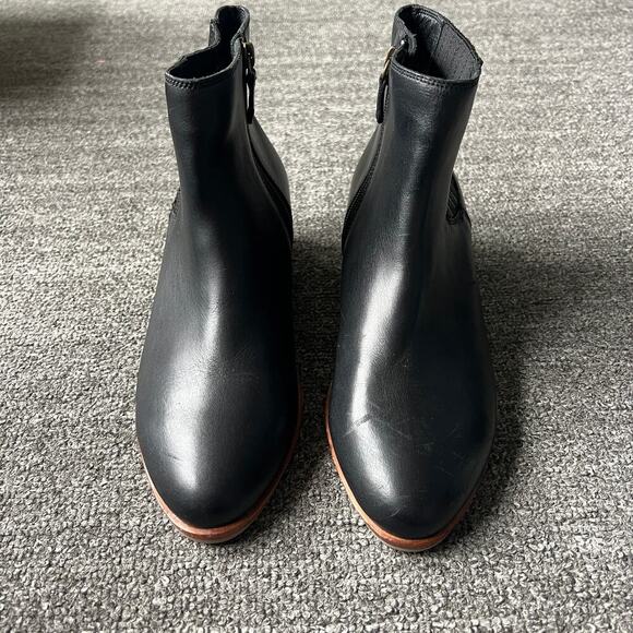 Soludos Delancey Black Leather Ankle Bootie Sz 8 - Picture 3 of 10